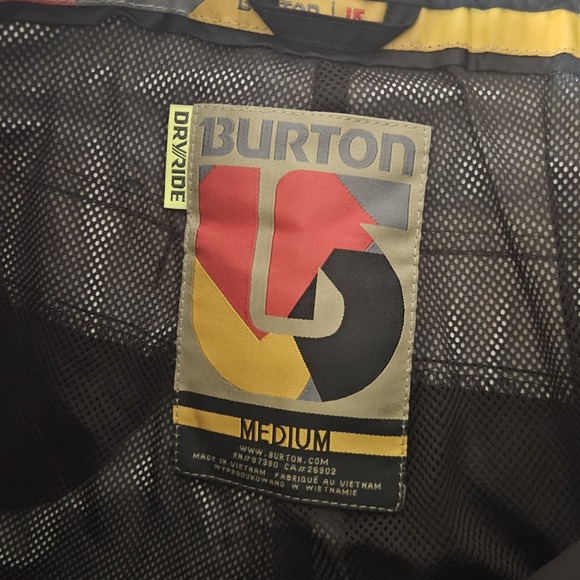 BURTON DryRide Unisex M Ski Snowboard Snow Pants Black Vented Lined - Picture 15 of 16